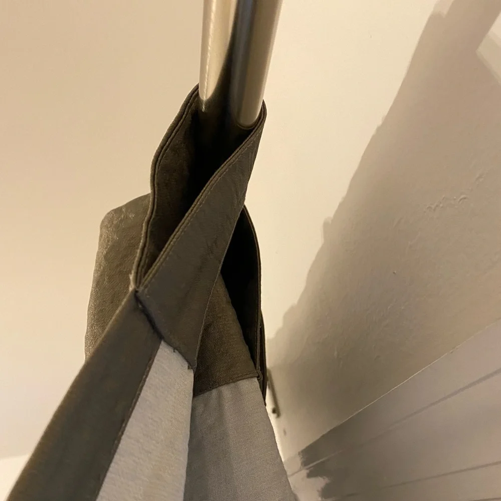 West Elm silver curtain panels